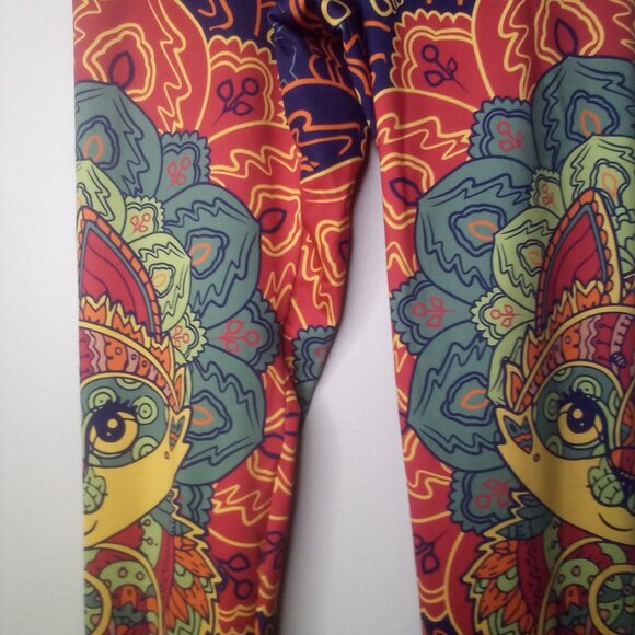 Brave New Look Leggings S Women Stretch Pattern Art To Wear Colorful - Picture 9 of 14